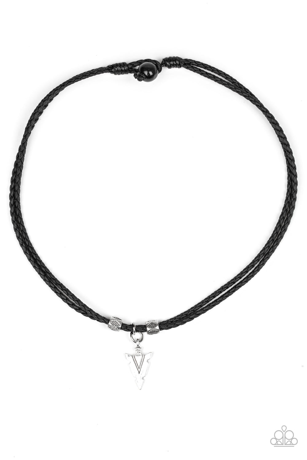 Arrow Edge - black - Paparazzi mens necklace