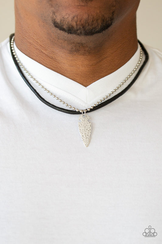 Arrowhead Anvil - silver - Paparazzi MENS necklace