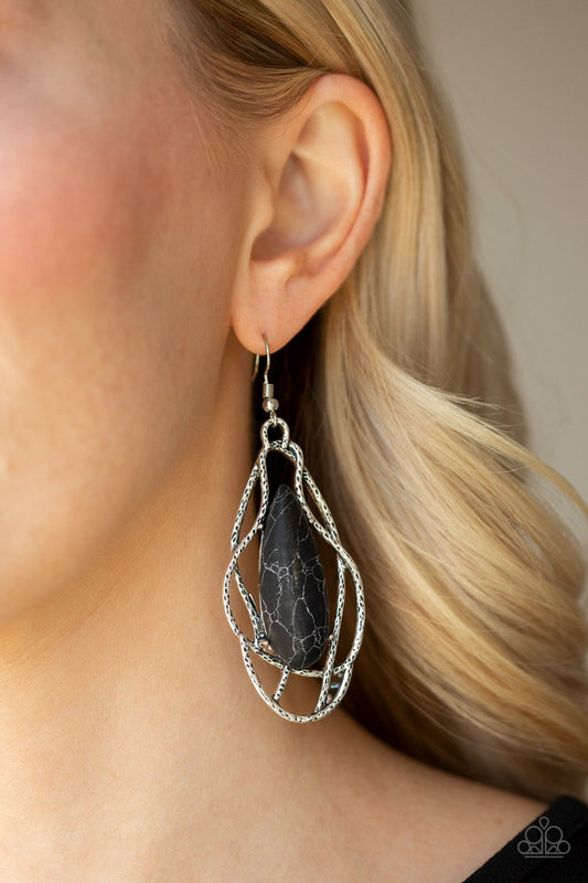 Artisan Tears-black-Paparazzi earrings