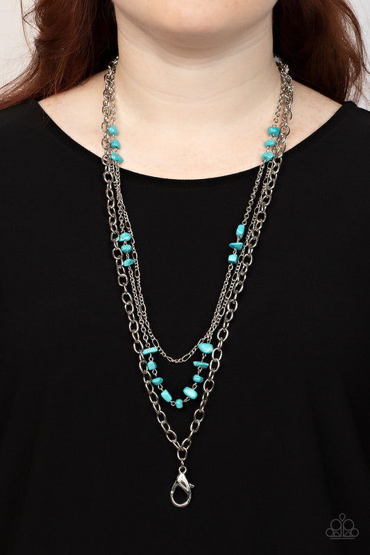 Artisanal Abundance - blue - Paparazzi LANYARD necklace