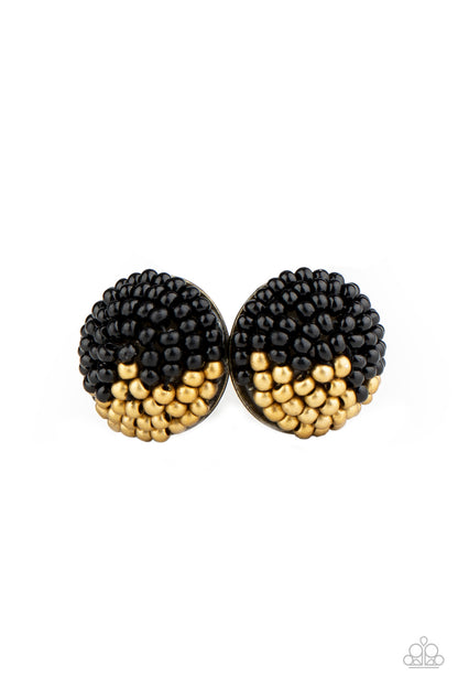 As Happy As Can BEAD - black - Paparazzi earrings