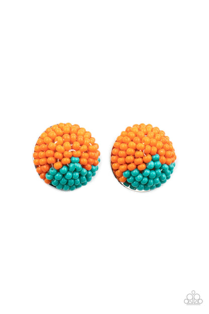 As Happy As Can BEAD - orange - Paparazzi earrings