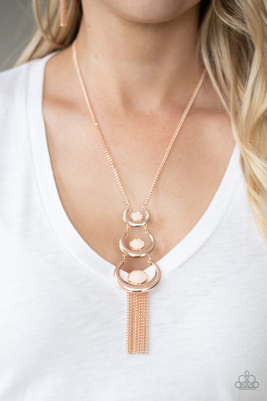 As MOON As I Can - rose gold - Paparazzi necklace