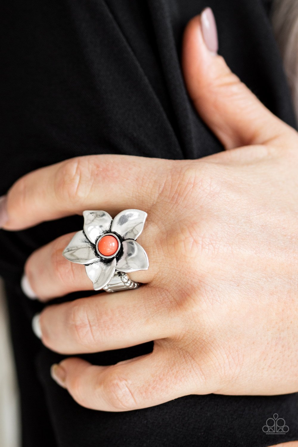 Ask for Flowers-orange-Paparazzi ring