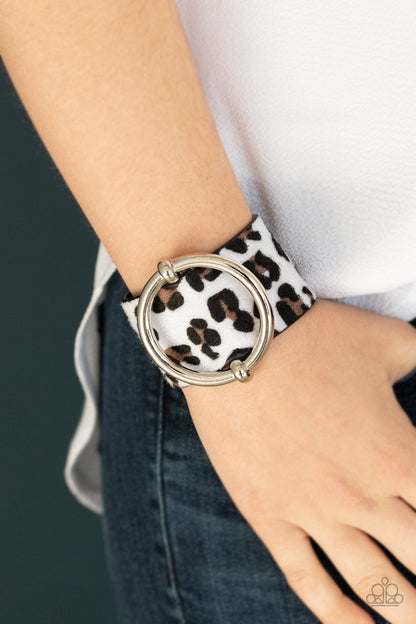 Asking FUR Trouble-white-Paparazzi bracelet