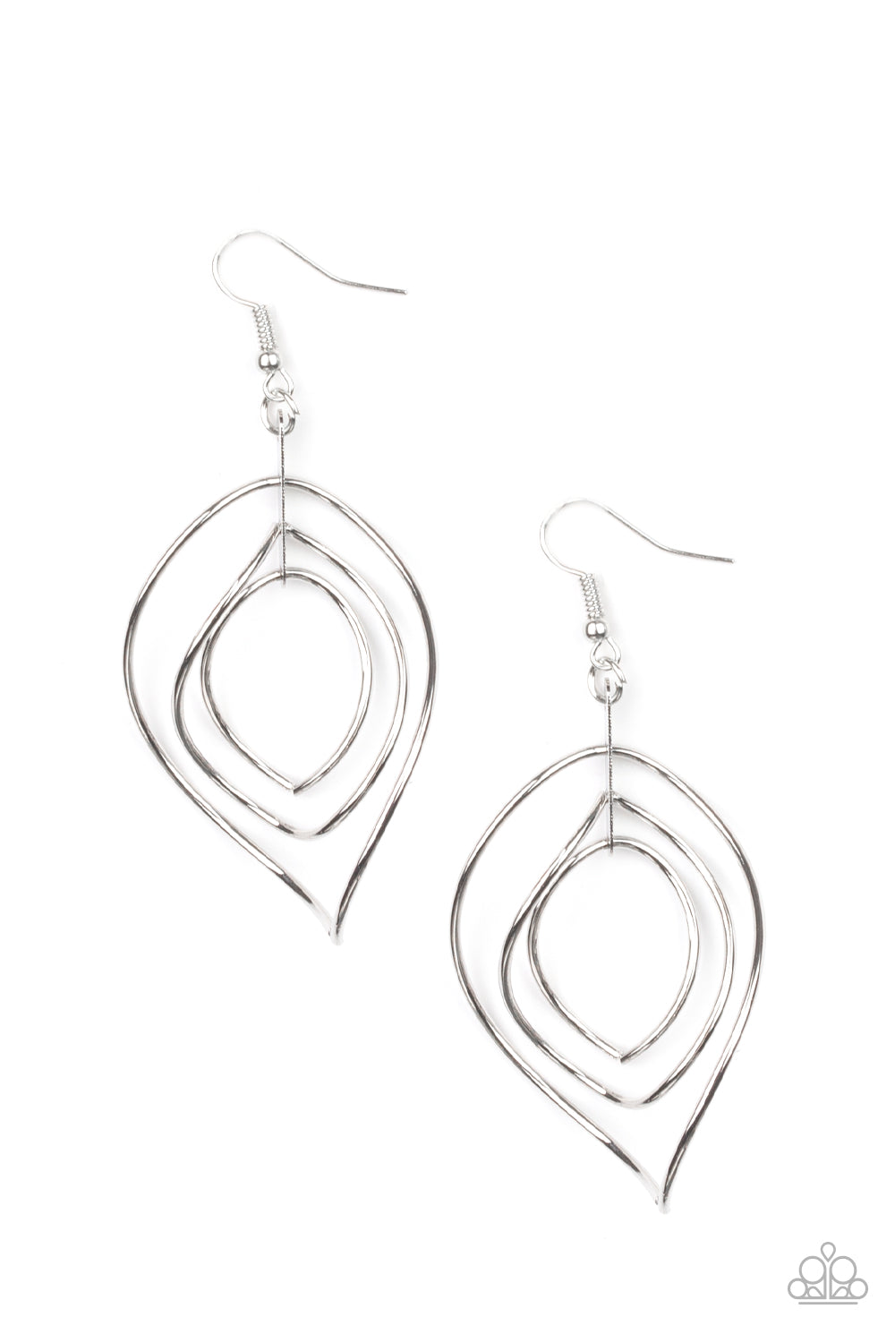 Asymmetrical Allure - silver - Paparazzi earrings