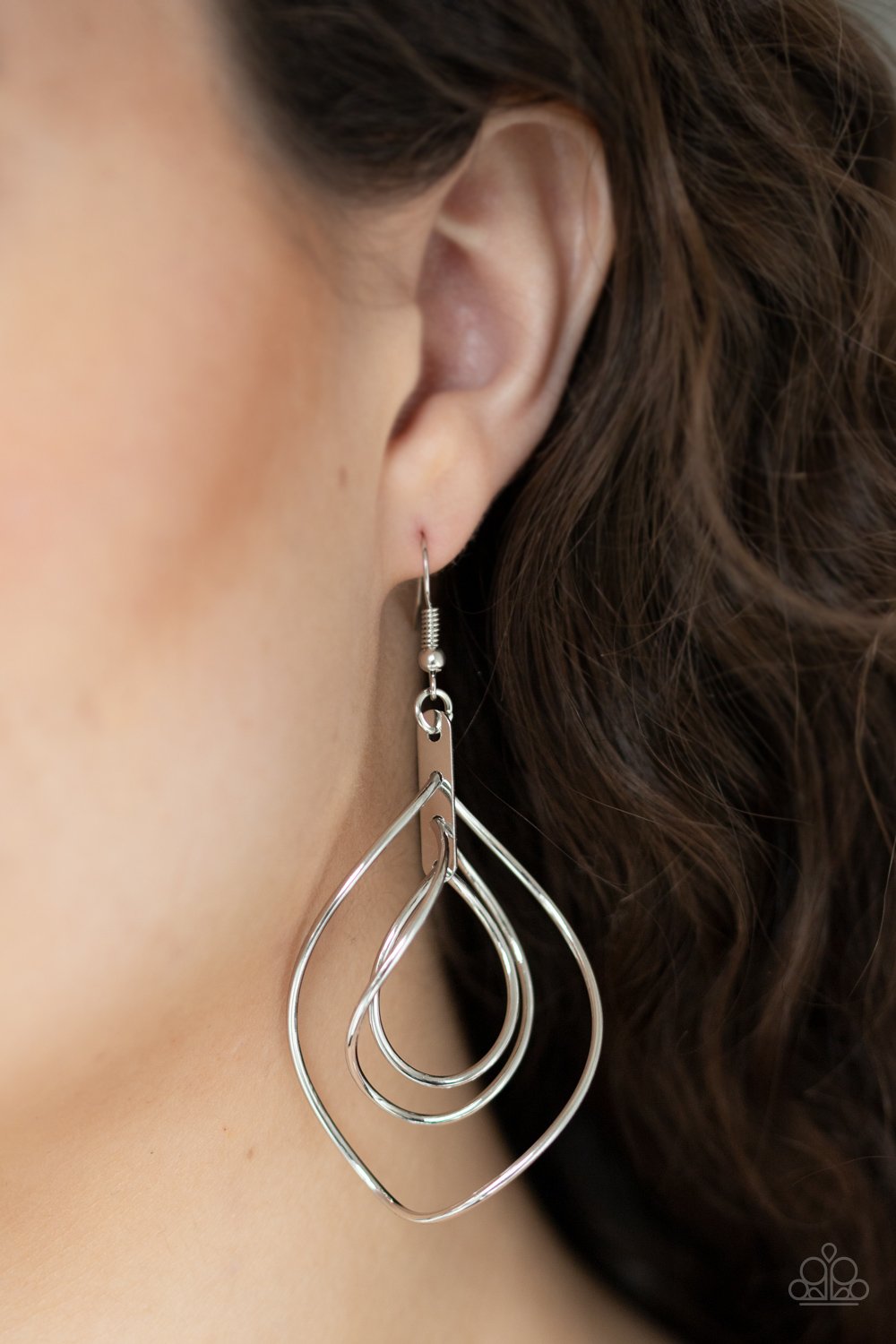 Asymmetrical Allure - silver - Paparazzi earrings