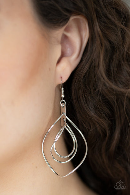 Asymmetrical Allure - silver - Paparazzi earrings