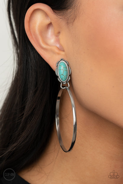 At Long LASSO - blue - Paparazzi CLIP ON earrings