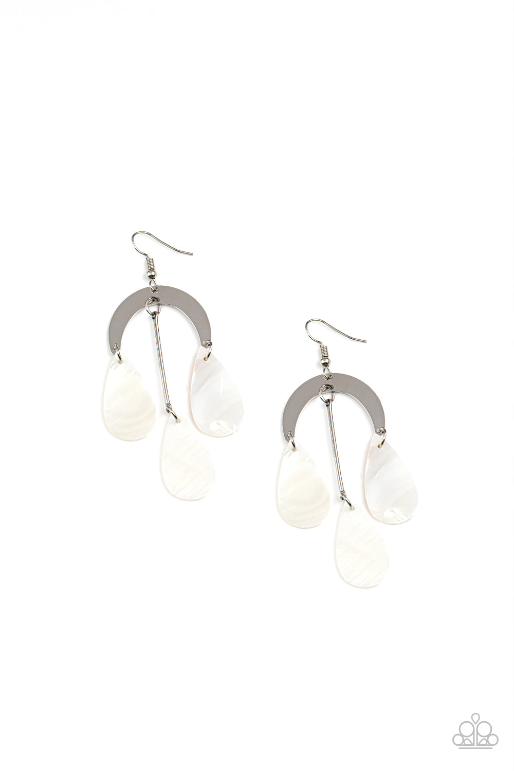 Atlantis Ambience - white - Paparazzi earrings