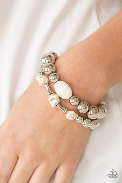 Authentically Artisan - white - Paparazzi bracelet