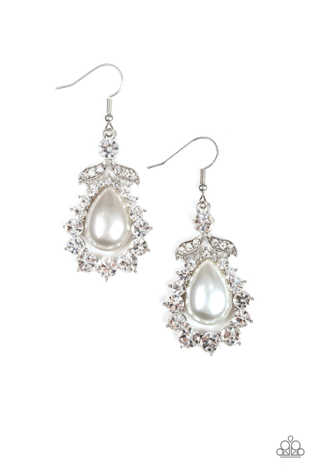 Award Winning Shimmer - white - Paparazzi earrings