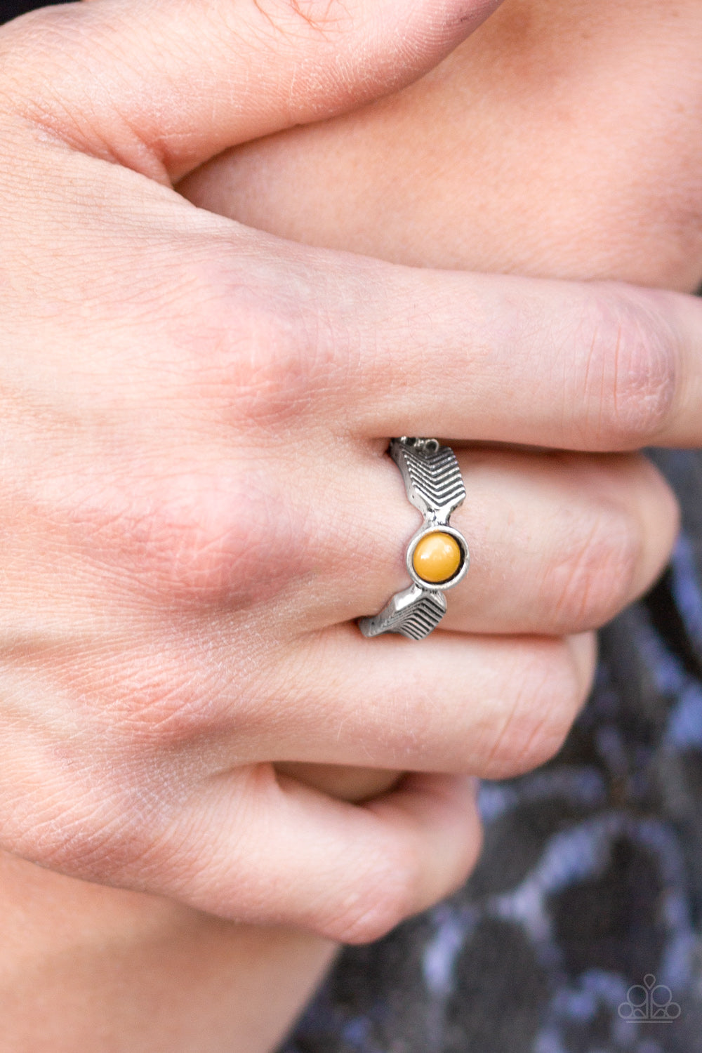 Awesomely Arrow-Dynamic - yellow - Paparazzi ring