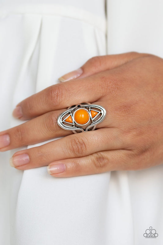 Aztec Adobe-orange-Paparazzi ring