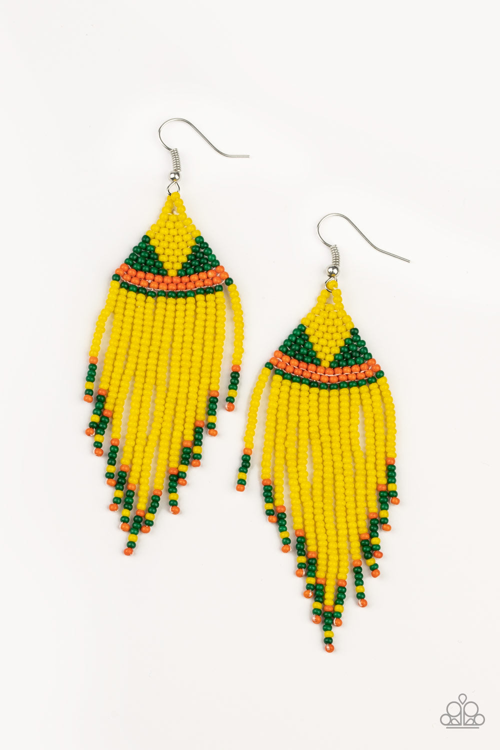 BEADazzle Me - yellow - Paparazzi earrings