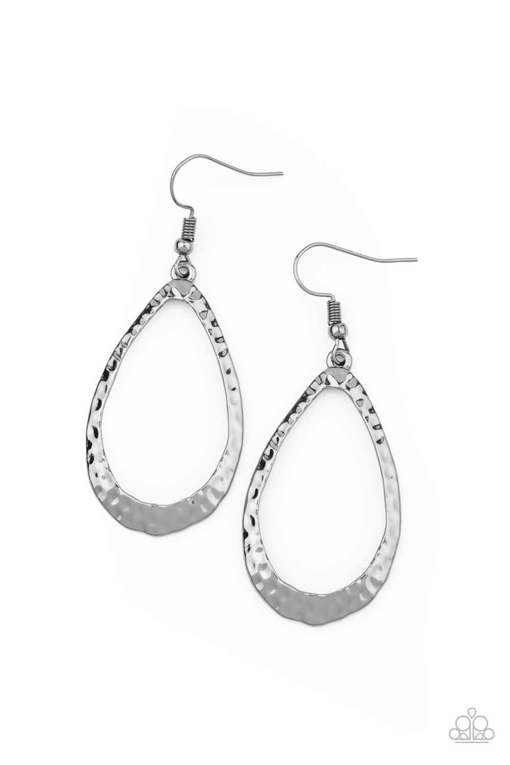 BEVEL-headed Brilliance - black - Paparazzi earrings