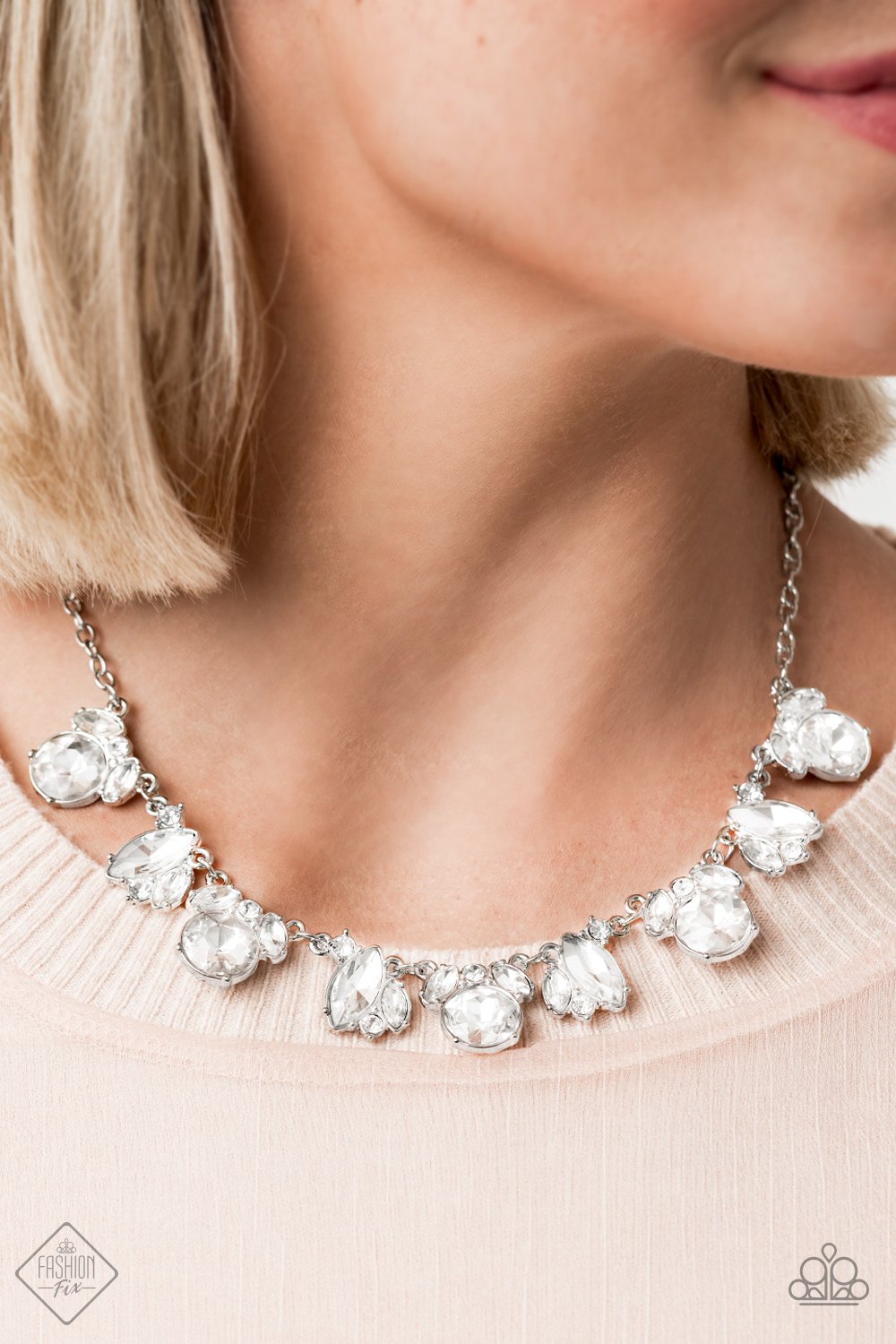 BLING To Attention-white-Paparazzi necklace