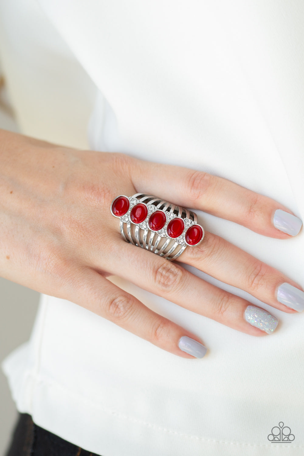 Bling Your Heart Out - red - Paparazzi ring