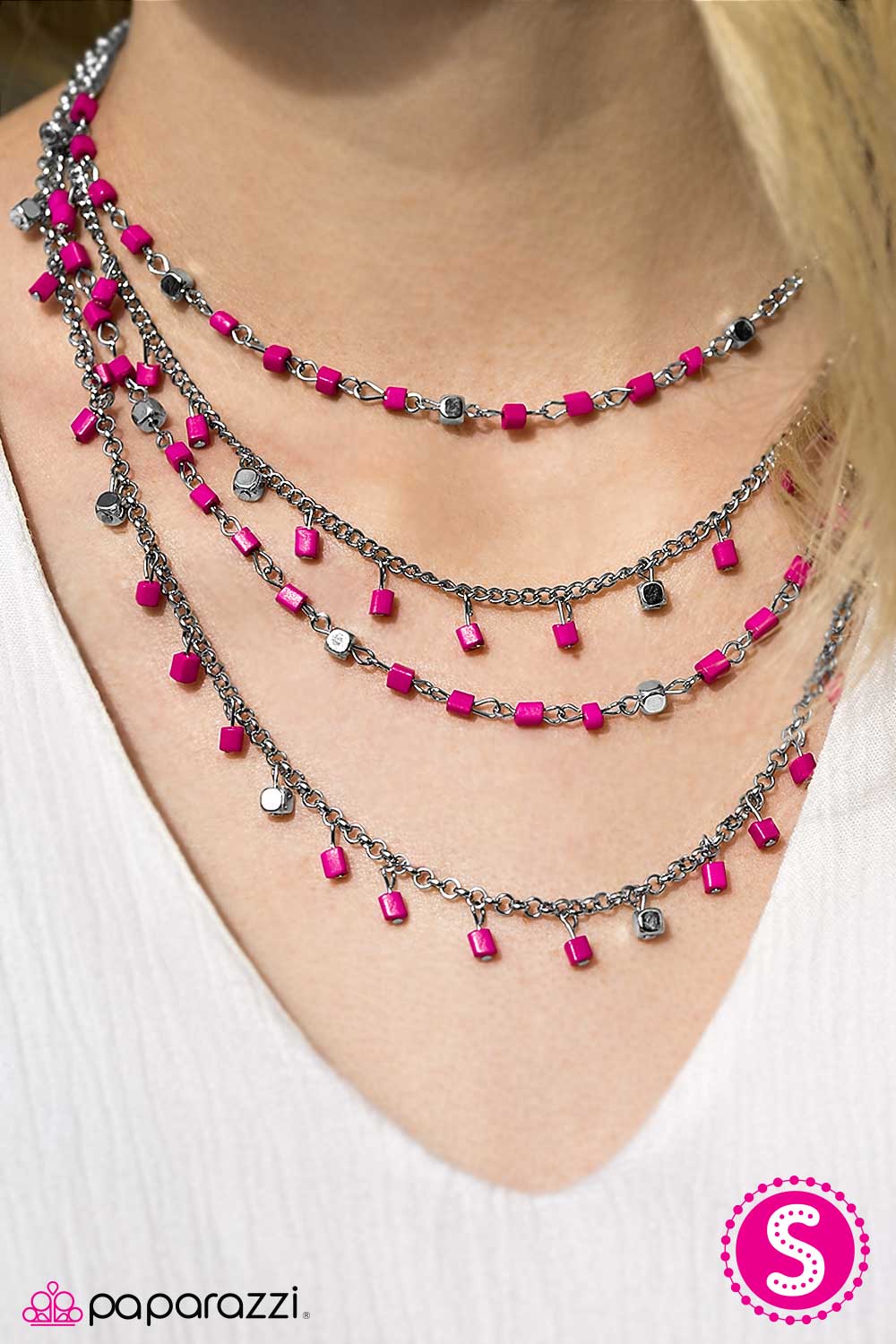 BLOCK Star - Pink - Paparazzi necklace