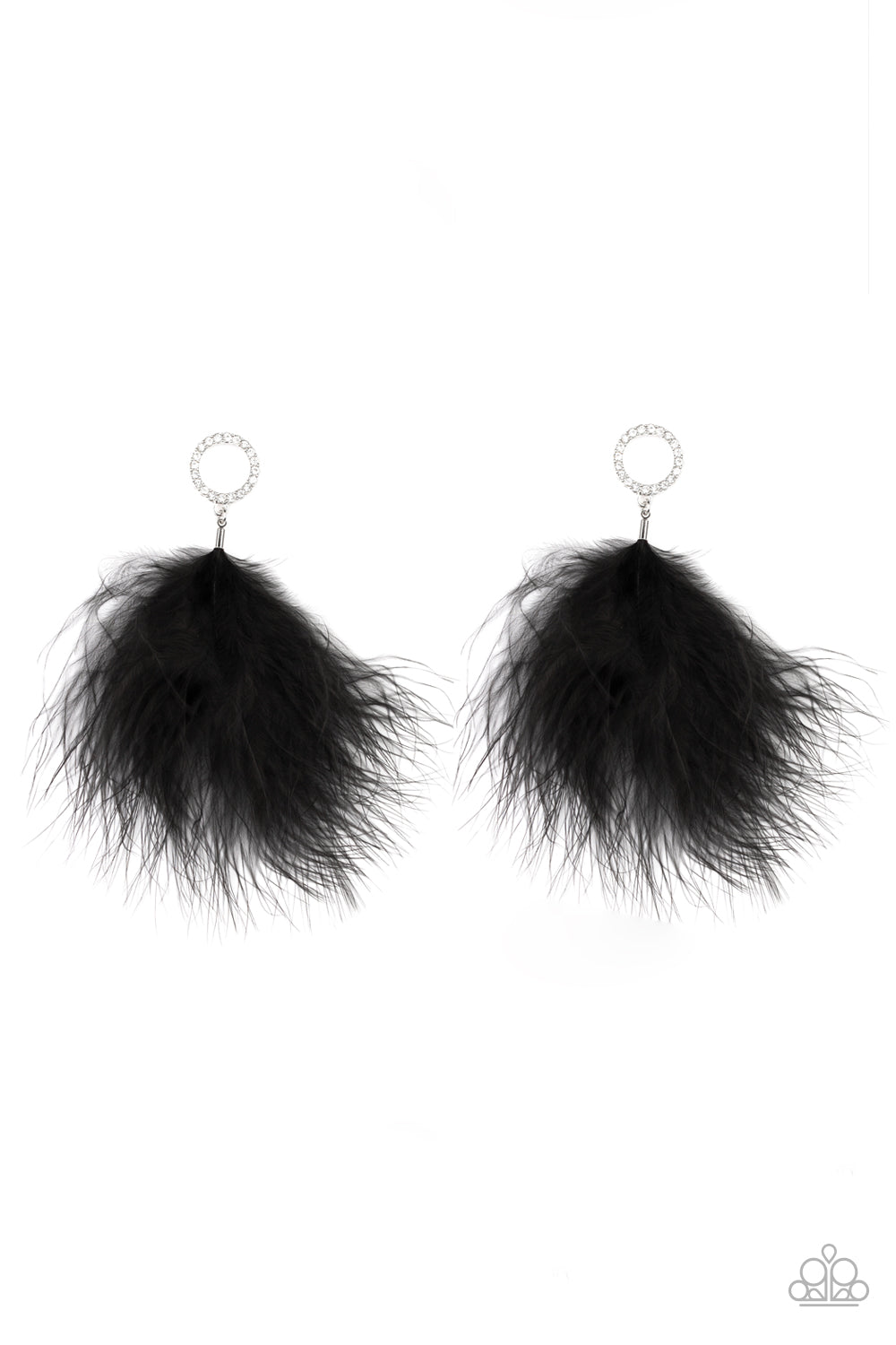 BOA Down - black - Paparazzi earrings