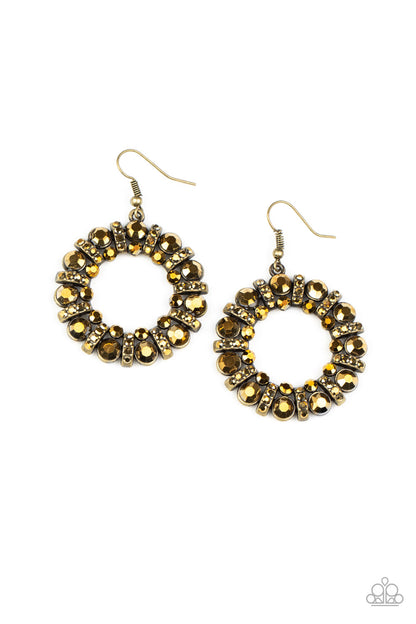 Baby, Its Cold Outside - brass - Paparazzi earrings