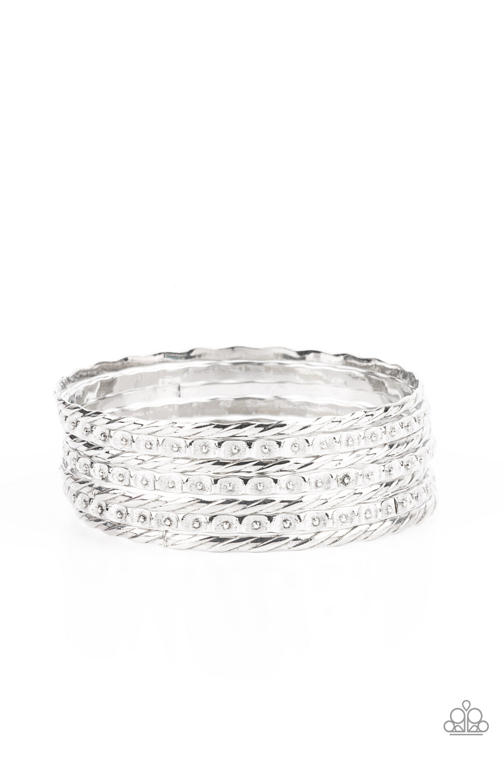 Back-To-Back Stacks - silver - Paparazzi bracelet