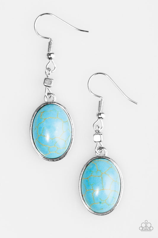 Back To The SANDSTONE Age - Blue - Paparazzi earrings