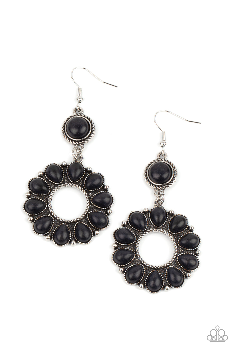 Back At The Ranch - black - Paparazzi earrings