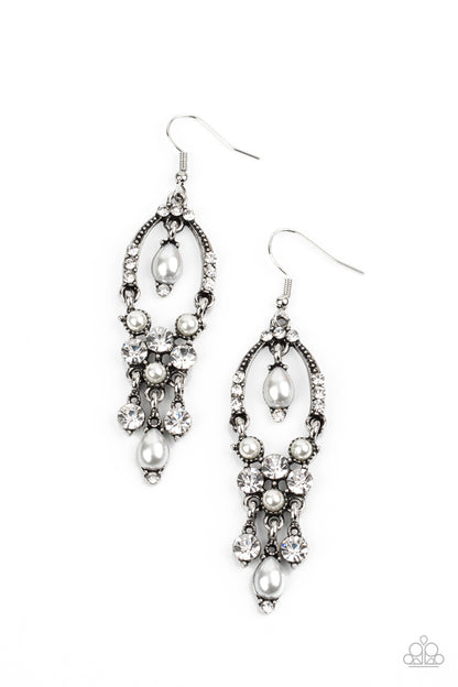 Back In The Spotlight - white - Paparazzi earrings