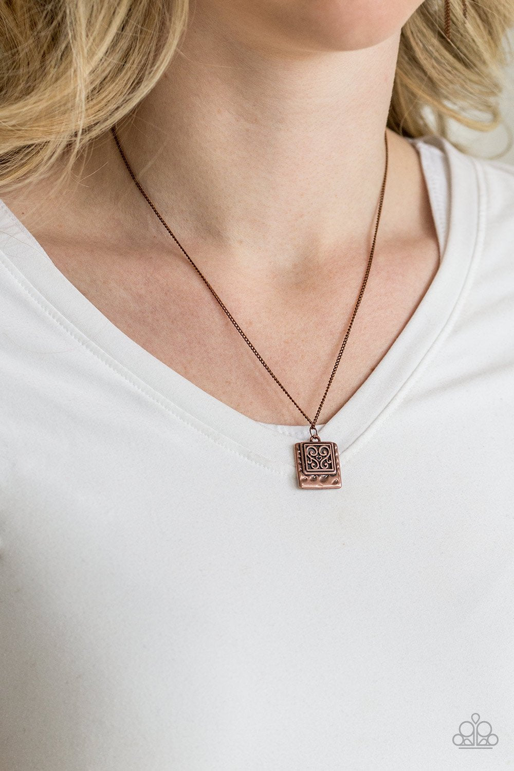Back to Square One - copper - Paparazzi necklace
