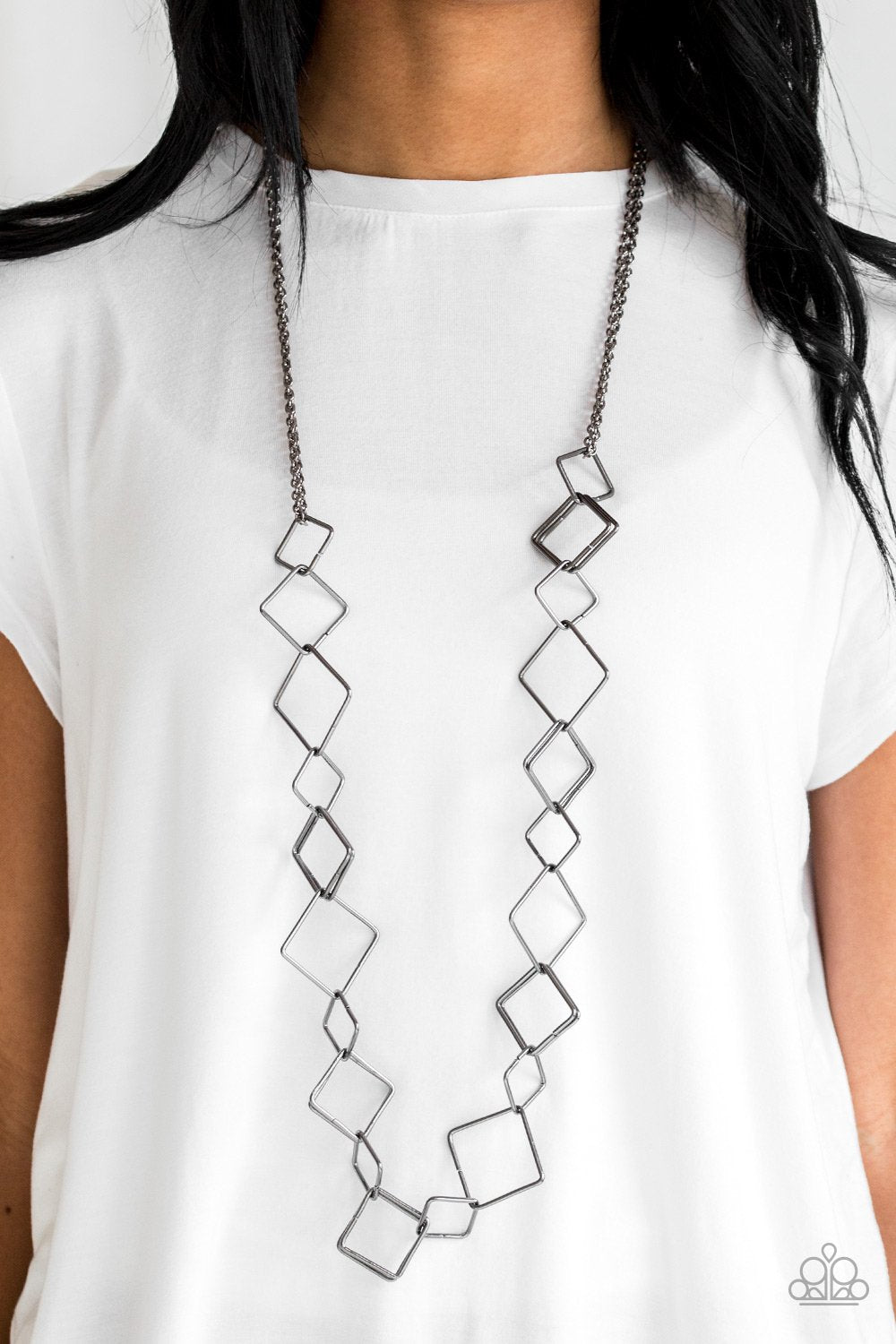Backed into a Corner-black-Paparazzi necklace
