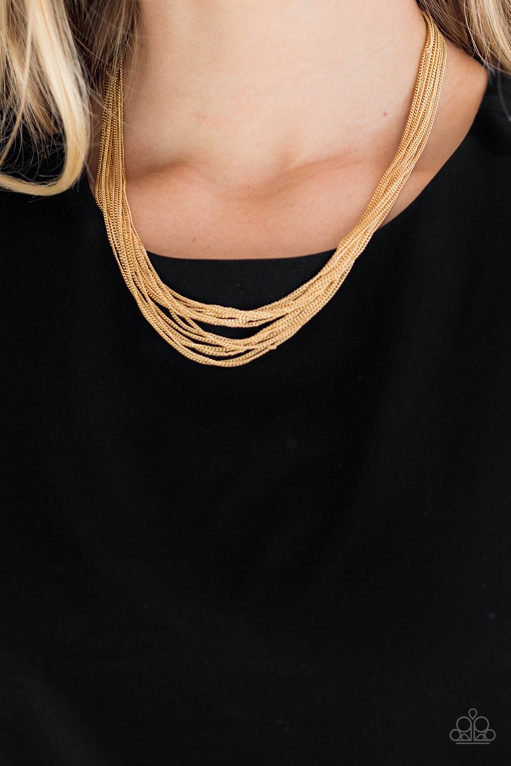 Backstage Bravado-gold-Paparazzi necklace