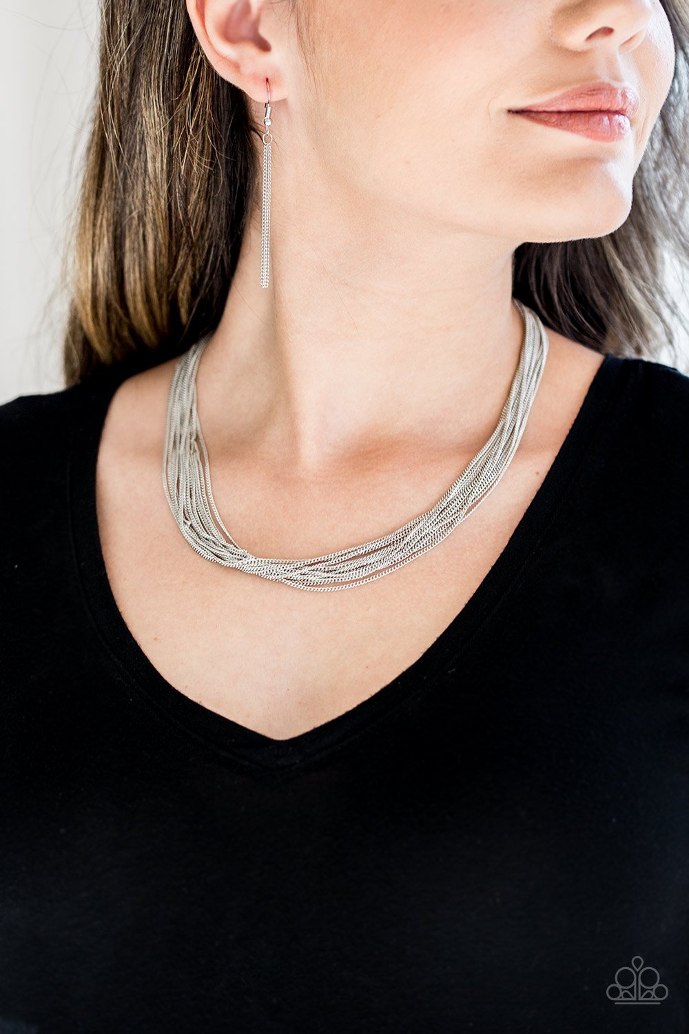 Backstage Bravado - silver - Paparazzi necklace