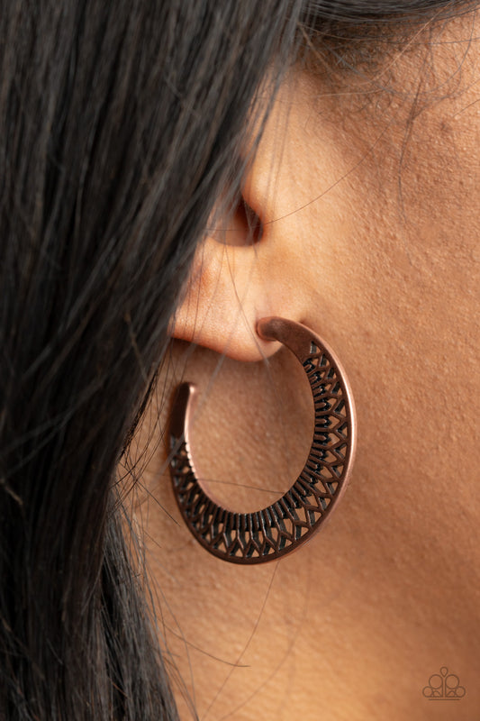 Bada BLOOM! - copper - Paparazzi earrings