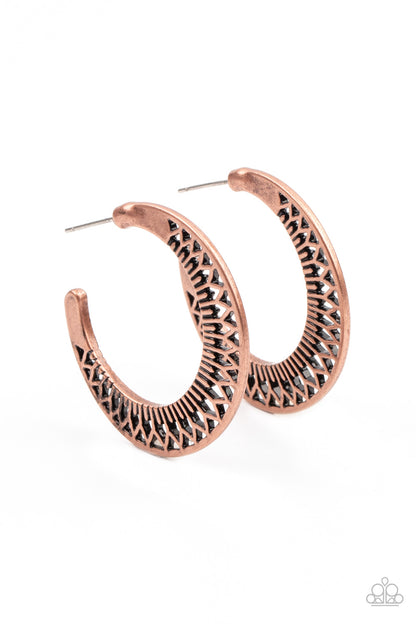 Bada BLOOM! - copper - Paparazzi earrings