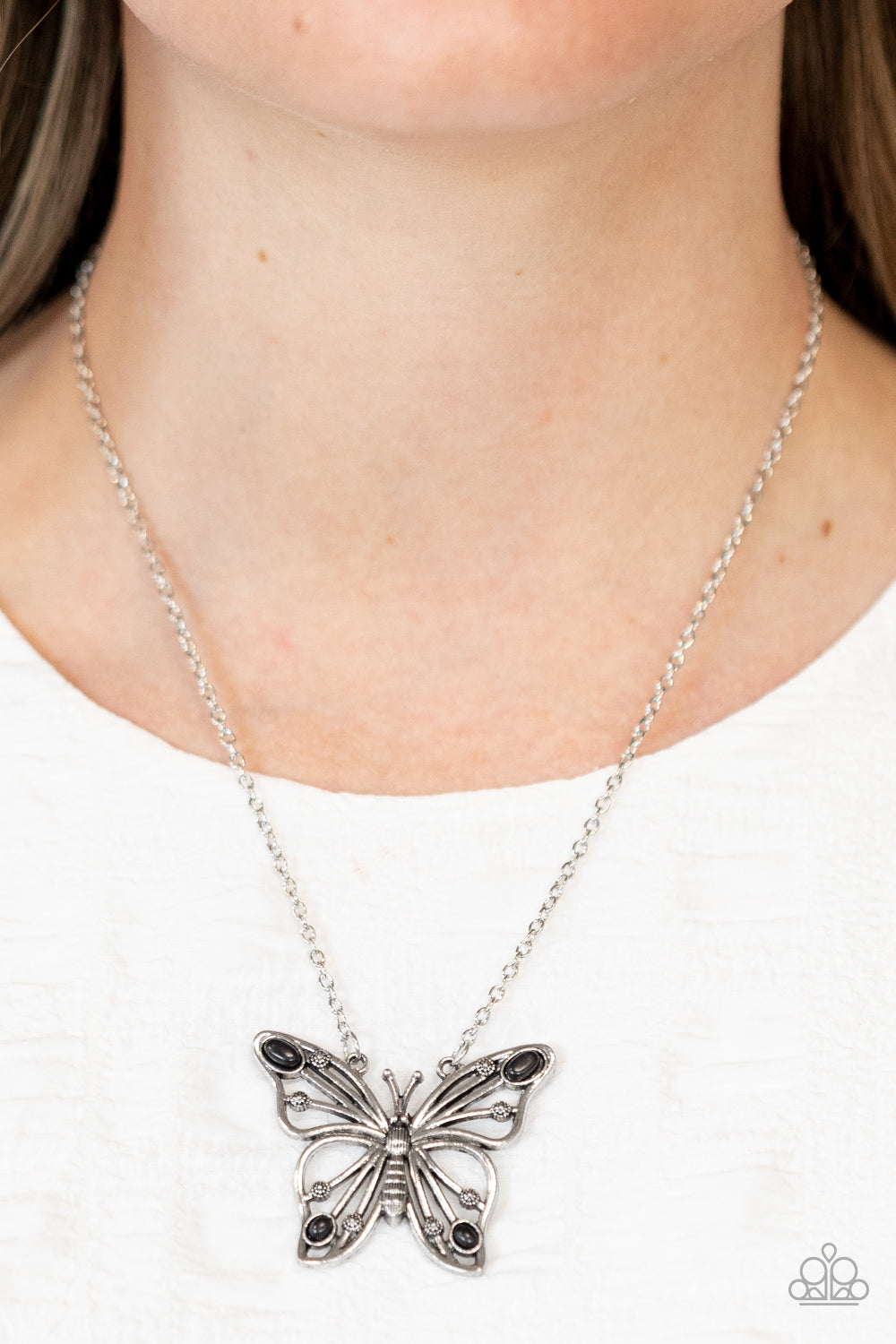 Badlands Butterfly - black - Paparazzi necklace