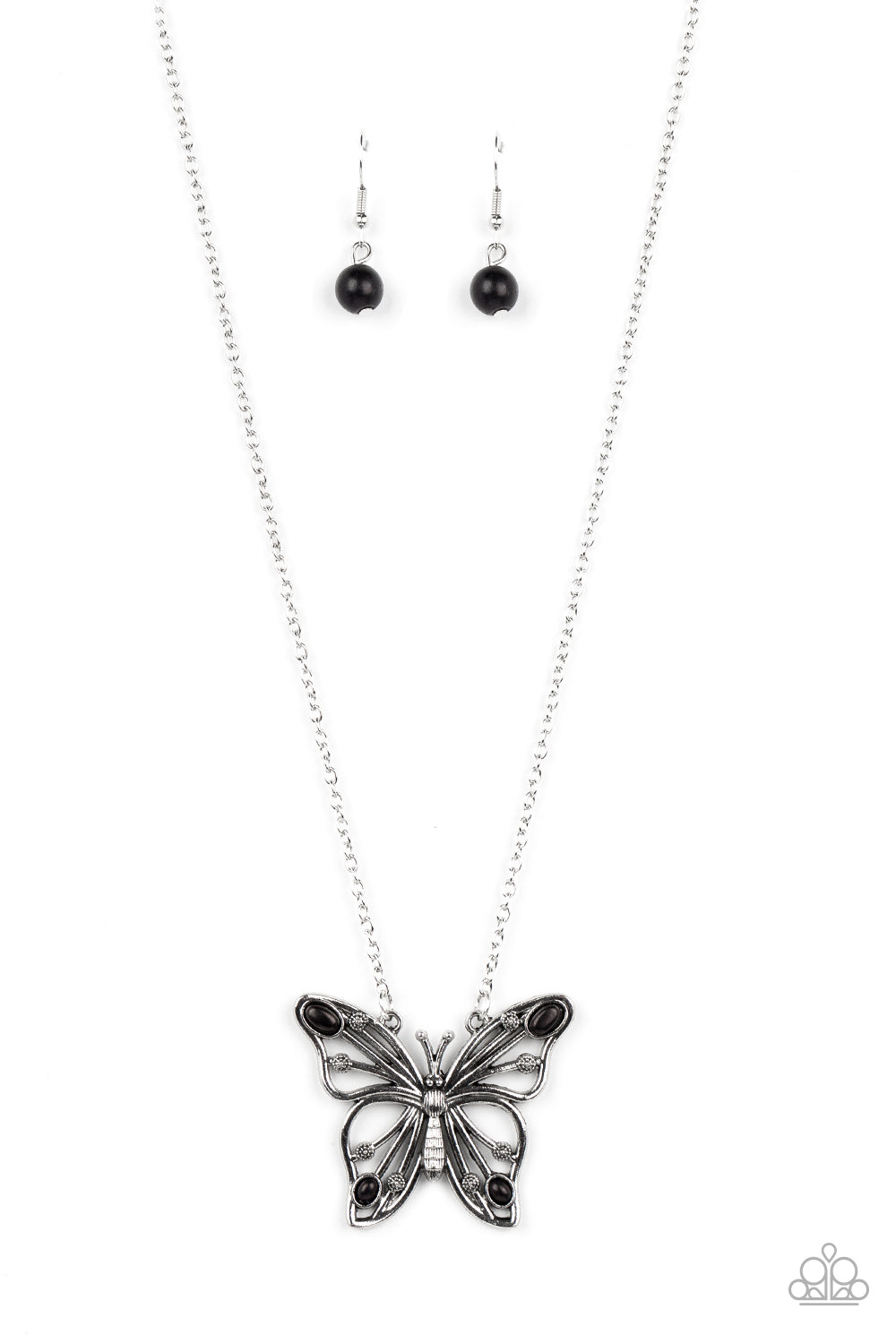 Badlands Butterfly - black - Paparazzi necklace