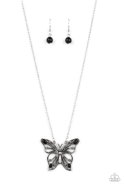 Badlands Butterfly - black - Paparazzi necklace