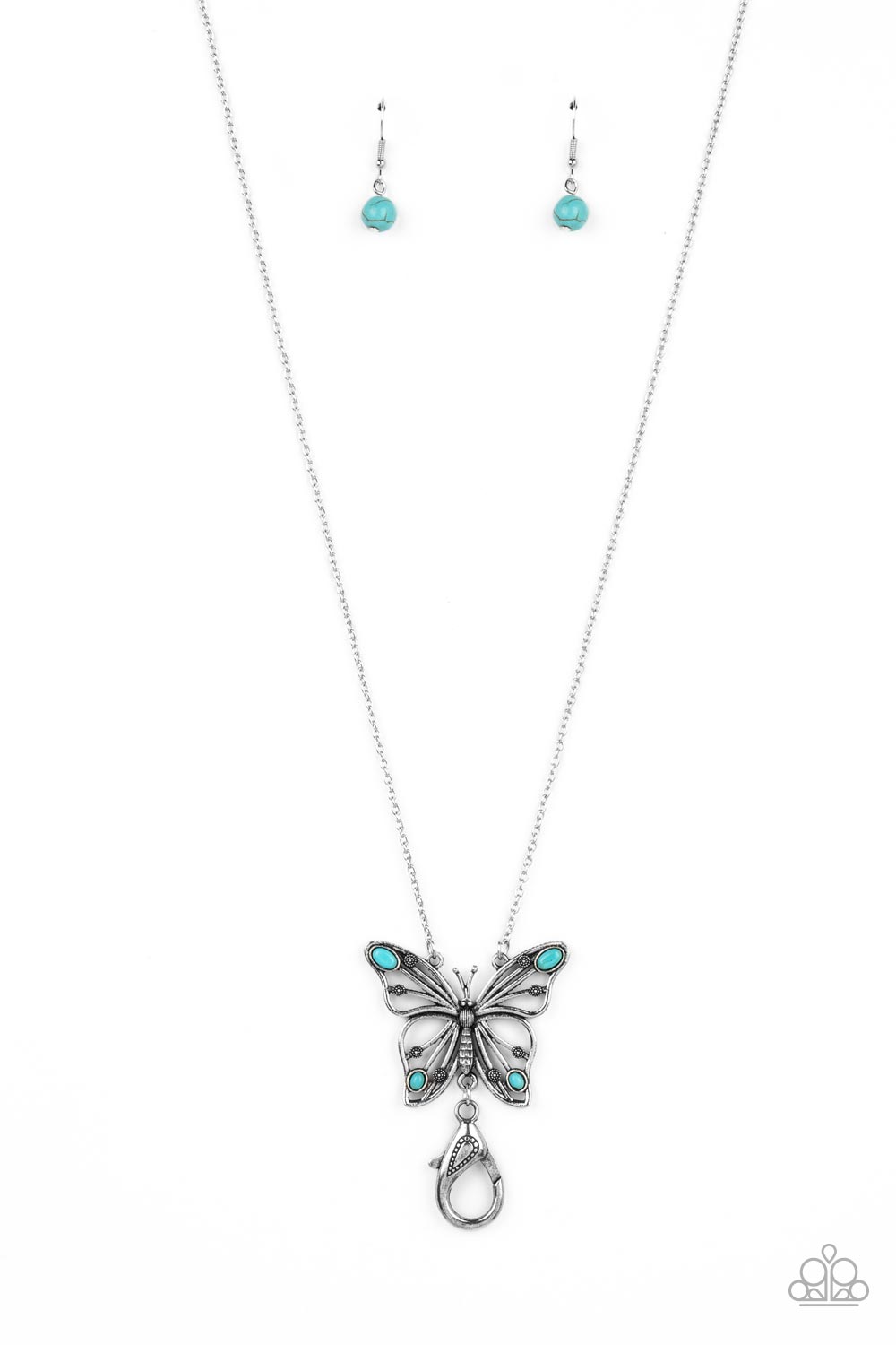 Badlands Butterfly - blue - Paparazzi LANYARD necklace