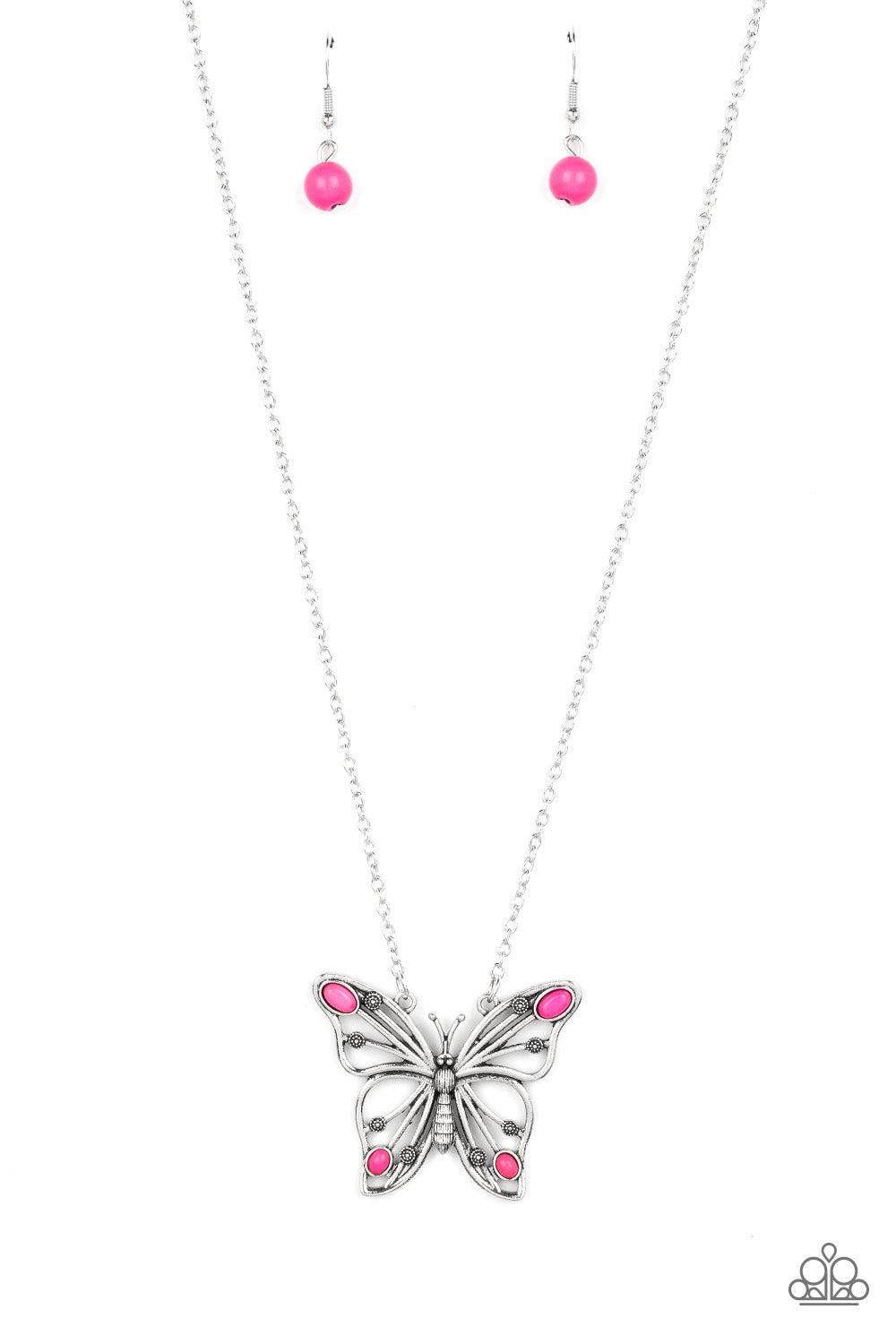 Badlands Butterfly - pink - Paparazzi necklace – JewelryBlingThing