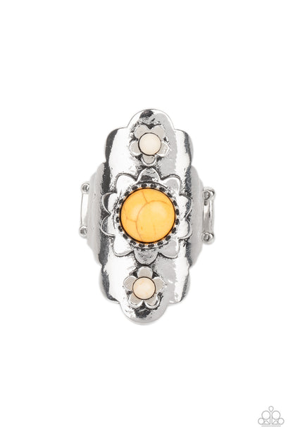 Badlands Garden - yellow - Paparazzi ring