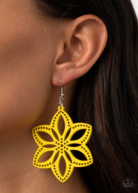 Bahama Blossoms - yellow - Paparazzi earrings