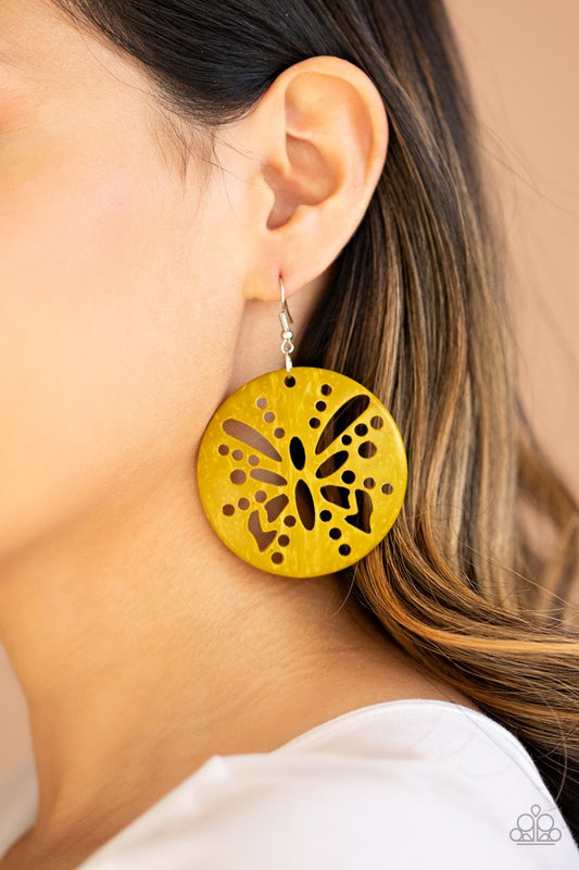 Bali Butterfly - yellow - Paparazzi earrings