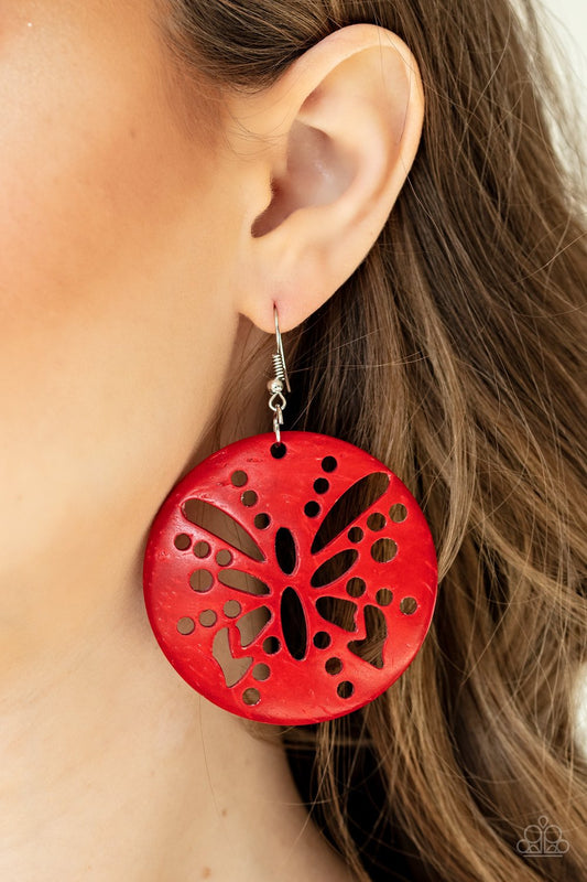 Bali Butterfly-red-Paparazzi earrings