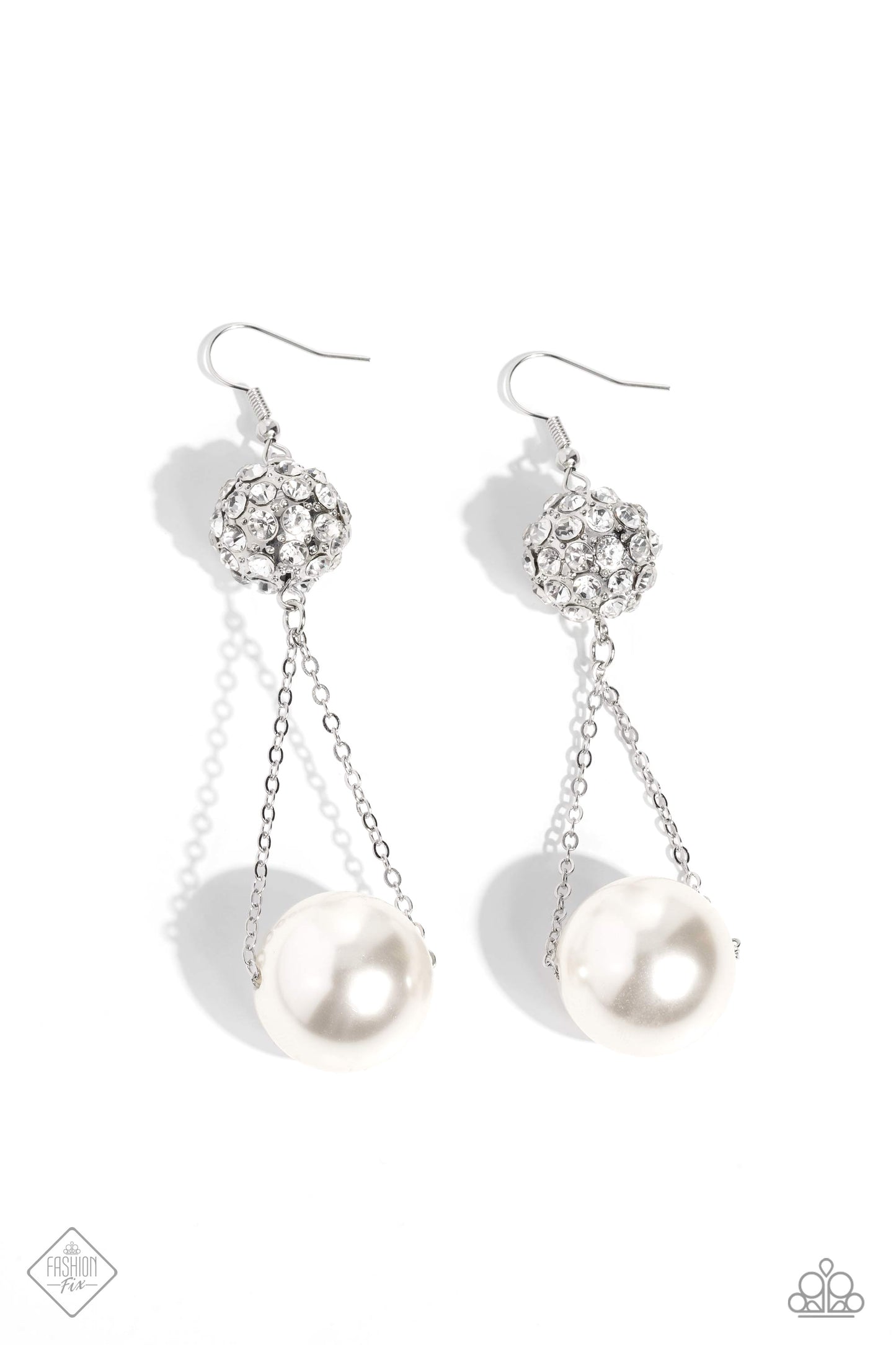 Ballerina Balance - white - Paparazzi earrings