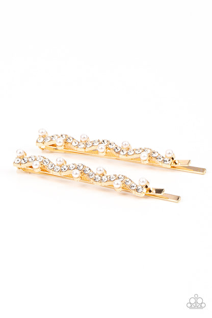 Ballroom Banquet - gold - Paparazzi hair clip