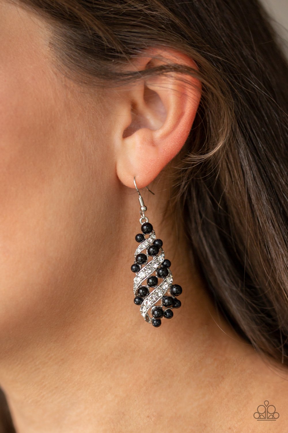 Ballroom Waltz-black-Paparazzi earrings