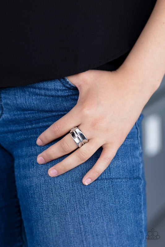 Band Together-silver-Paparazzi ring