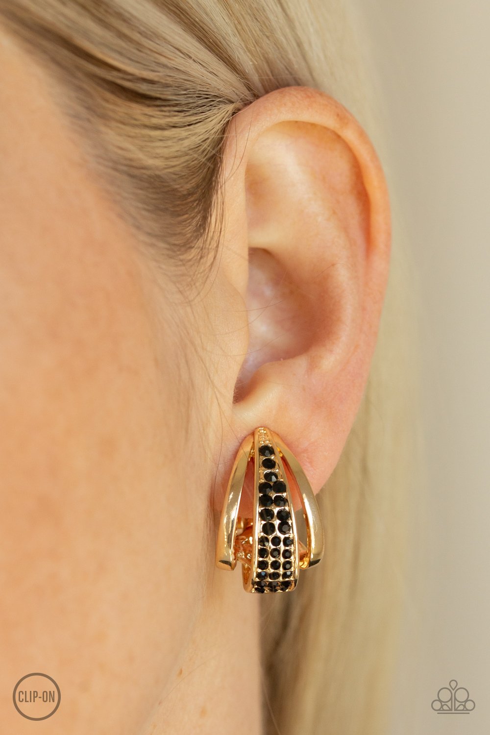 Bank Night-gold-Paparazzi CLIP ON earrings