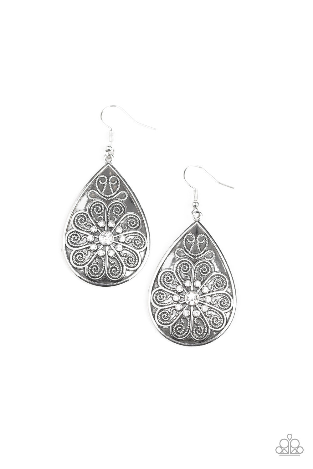 Banquet Bling - white - Paparazzi earrings